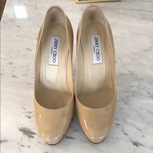 Jimmy Choo classic NUDE patent leather pumps
